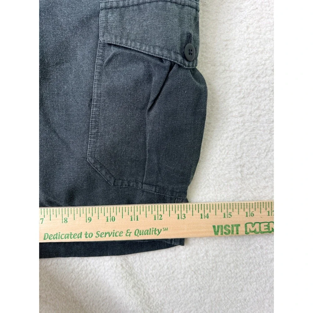 Vintage Silk Blend Mens Shorts Cargo Charcoal Gray Casual 38